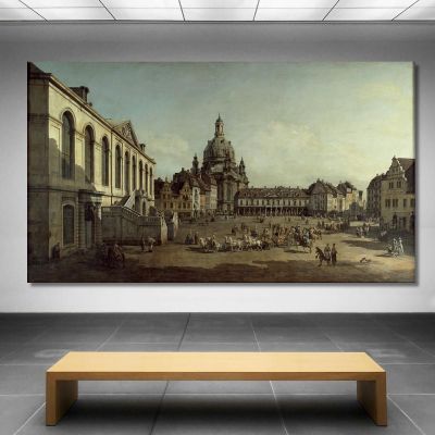 Veduta Del Neumarkt Di Dresda Dallo Jüdenhofe Canaletto cnl73 quadro stampa su tela