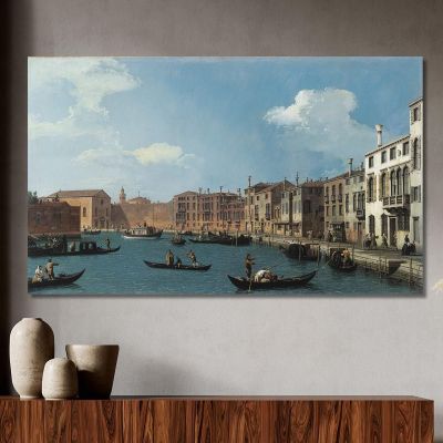 Veduta Del Canale Di Santa Chiara A Venezia Canaletto cnl76 quadro stampa su tela