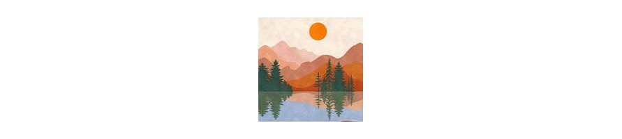 Arte de pared en lienzo bohemio con paisaje – Impresiones modernas para tu hogar | Kuader