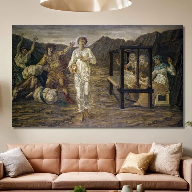 Cupid And Psyche - Palace Green Murals - Psyche Set By Venus The Task Edward Burne Jones