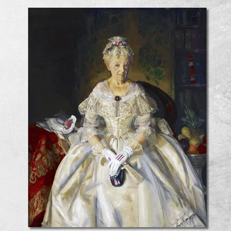 Frau T. In Cremefarbener Seide Nr. 2 George Bellows drucken auf leinwand