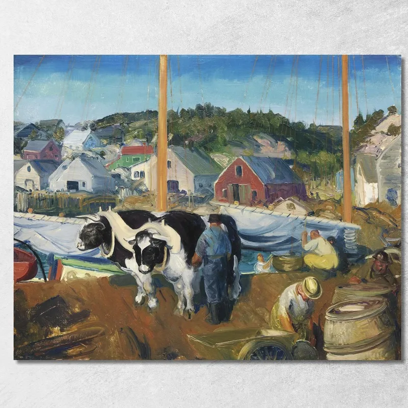 Ox Team Wharf Bei Matinicus George Bellows drucken auf leinwand