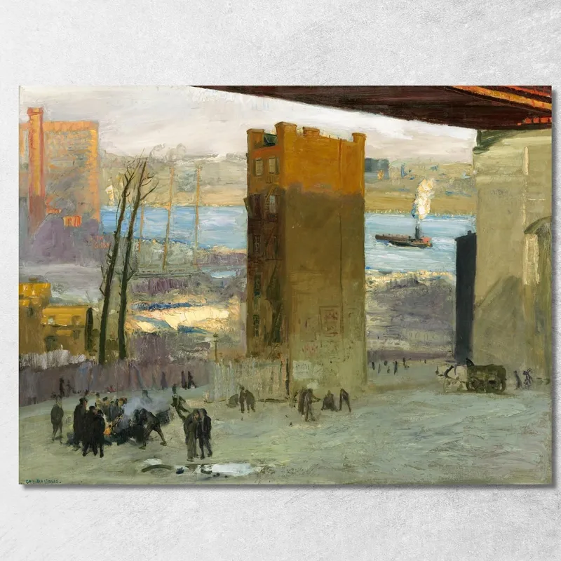 Das Einsame Mietshaus George Bellows drucken auf leinwand