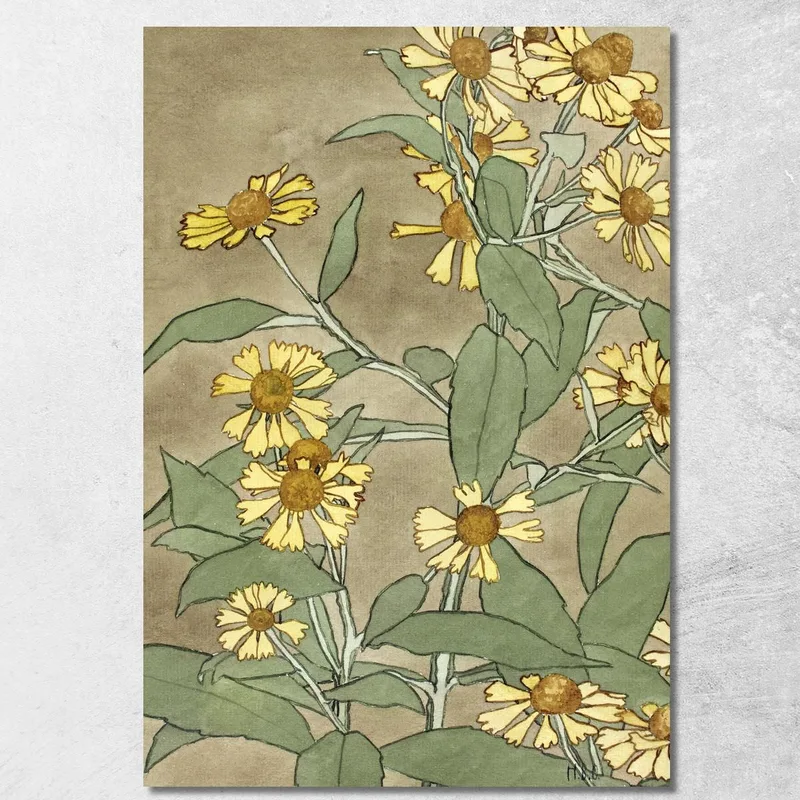 Margherite Con Centro Arancione E Petali Gialli Hannah Borger Overbeck quadro stampa su tela