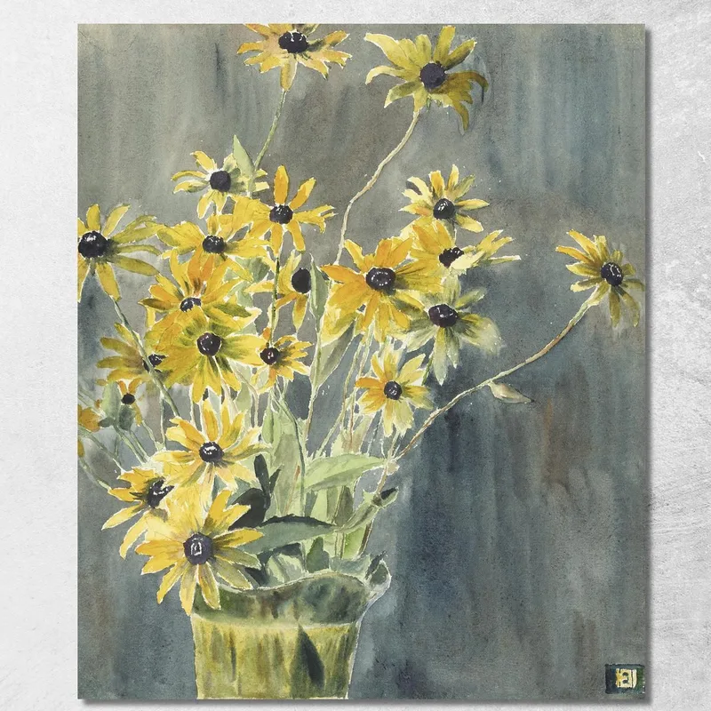 Vaso Con Susan Dagli Occhi Neri Hannah Borger Overbeck quadro stampa su tela