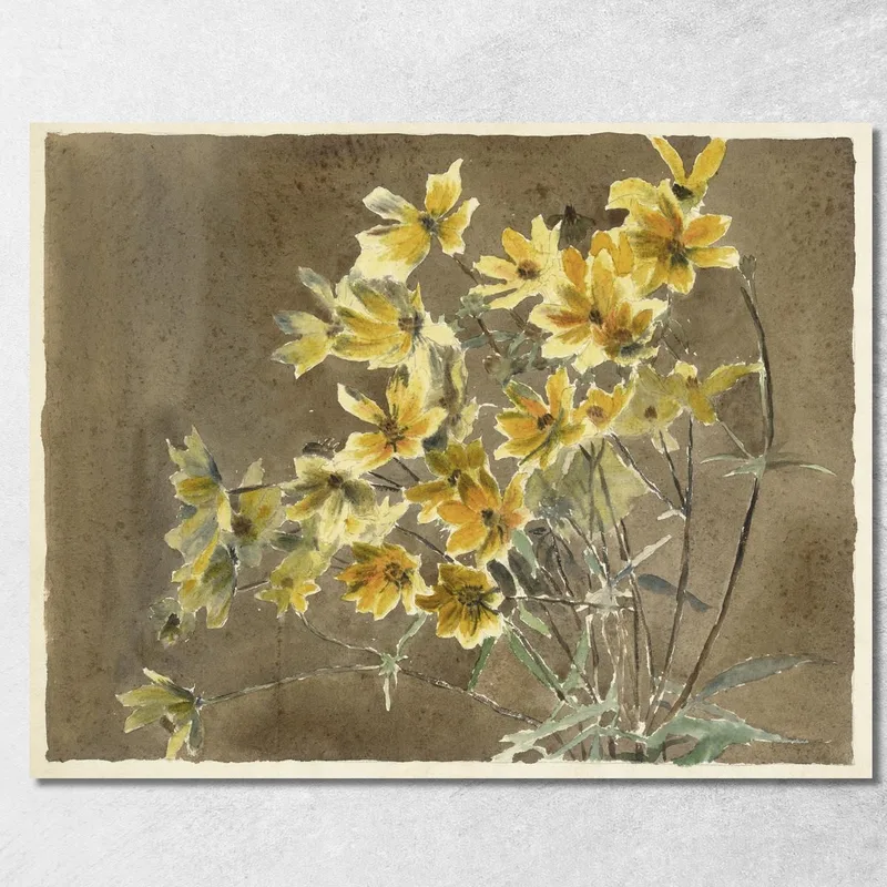Fiore Giallo Con Bordo Hannah Borger Overbeck quadro stampa su tela