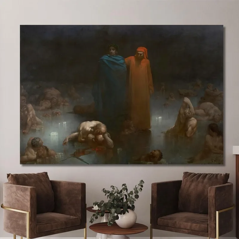 Dante Y Virgilio En El Noveno Círculo Del Infierno Doré Gustave