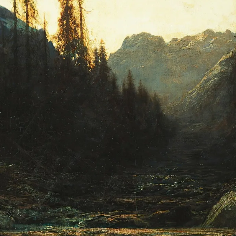Bach In Den Bergen In Der Abenddämmerung Doré Gustave