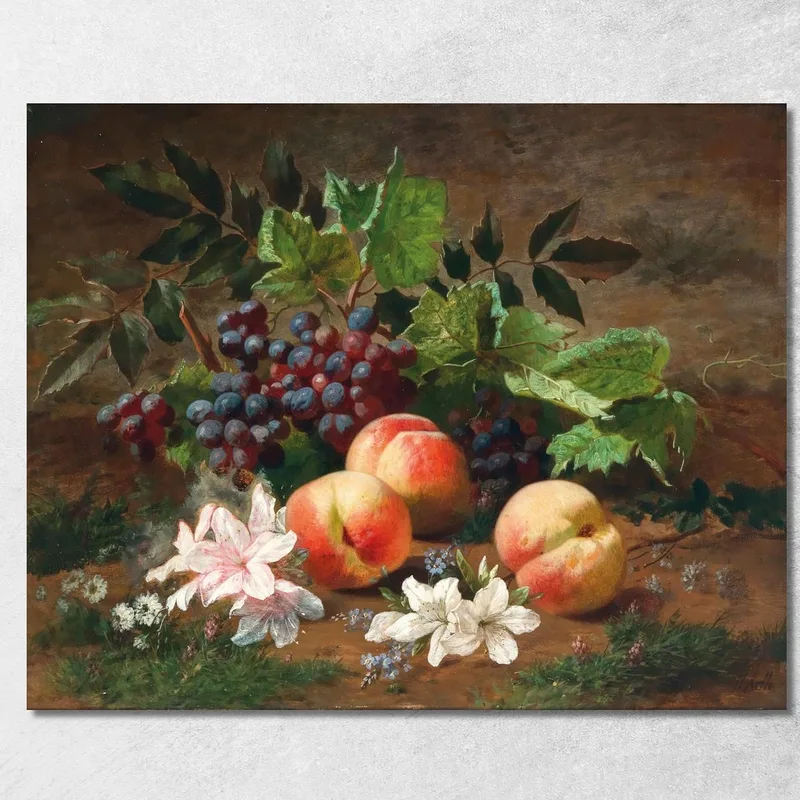 Una Natura Morta Nella Foresta Con Pesche E Uva Henri Rousseau quadro stampa su tela