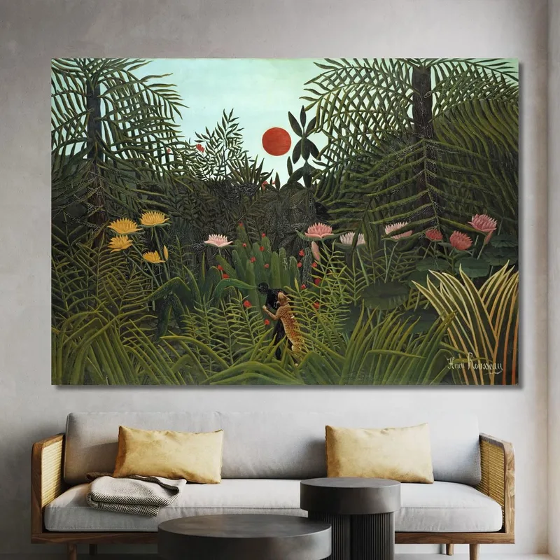 Giungla Con Tramonto Henri Rousseau
