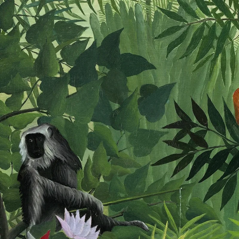 Foresta Tropicale Con Scimmie Henri Rousseau