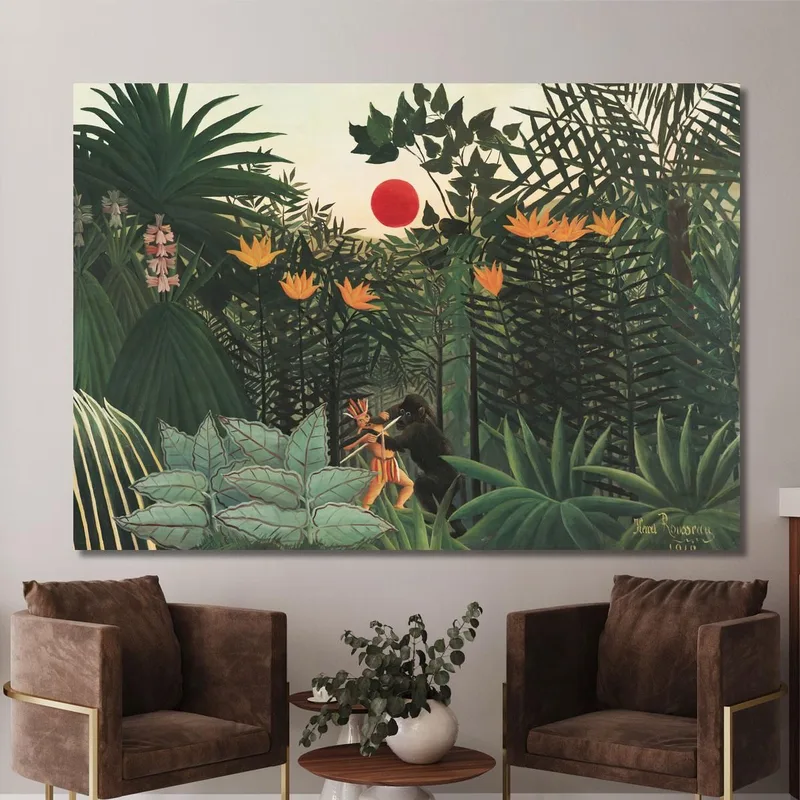 Paesaggio Tropicale Indiano Americano Alle Prese Con Un Gorilla Henri Rousseau