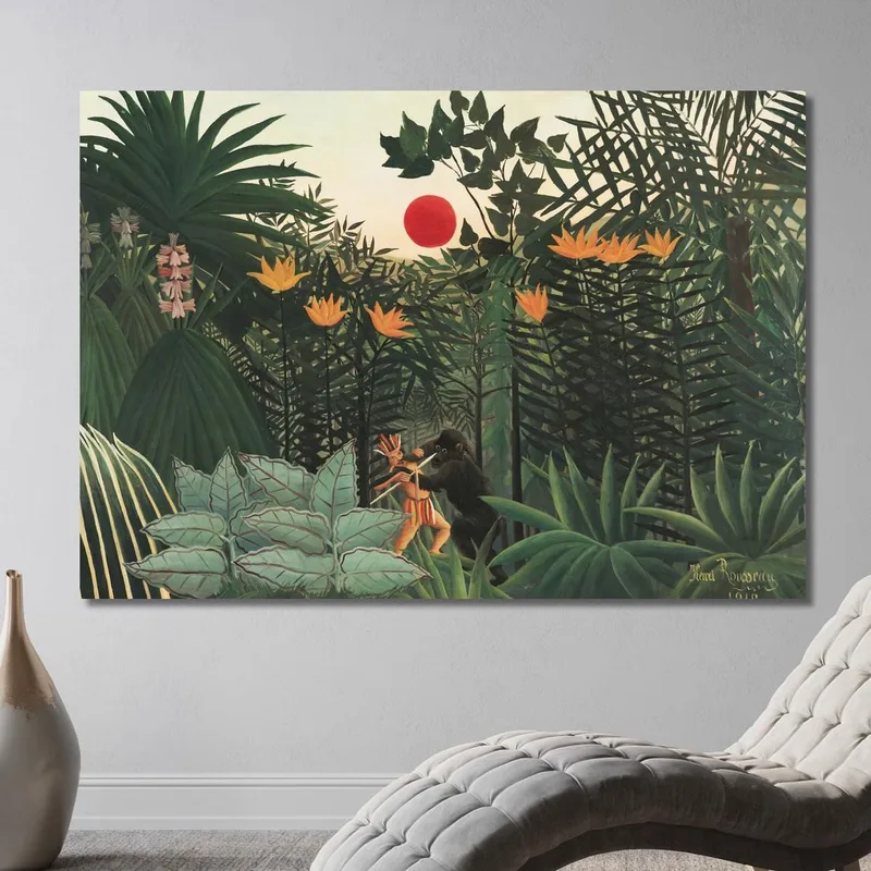 Paesaggio Tropicale Indiano Americano Alle Prese Con Un Gorilla Henri Rousseau
