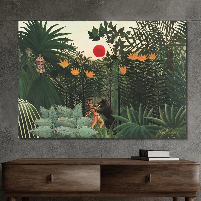 Paesaggio Tropicale Indiano Americano Alle Prese Con Un Gorilla Henri Rousseau