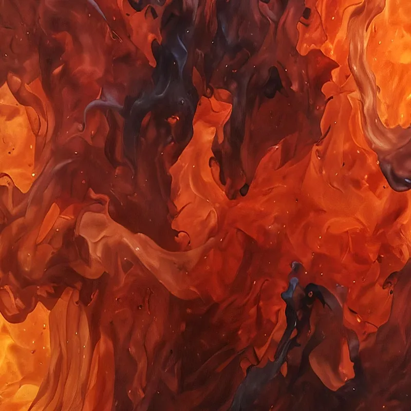 Abstraktes Gemälde Mit Roten Und Orangen Flammen