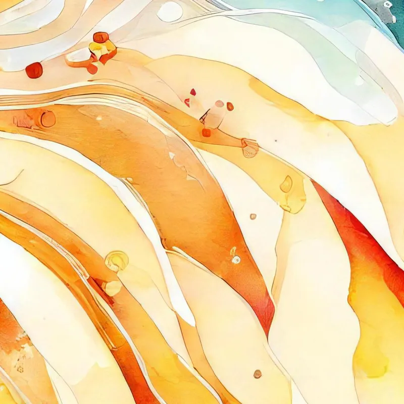 Peinture Abstraite Aux Vagues Multicolores Et Aux Nuances Chaudes