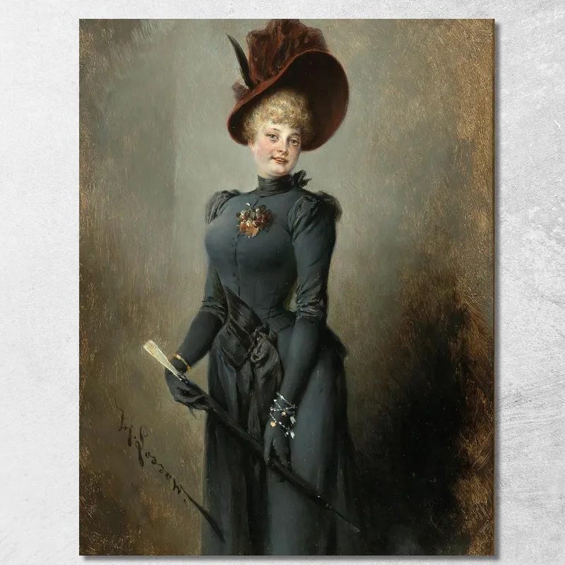 Ritratto Di Una Signora Margherita Heinrich Lossow quadro stampa su tela