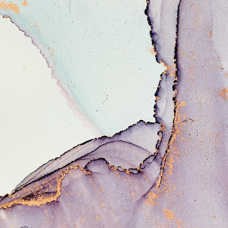 Abstract Painting With Purple And Blue Shades And Bright Details