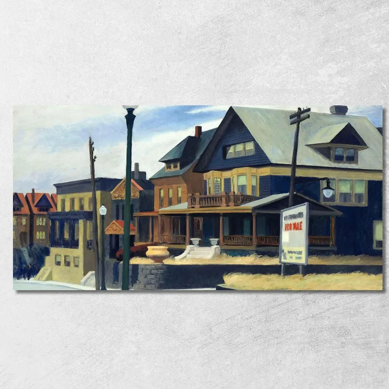 East Wind Over Weehawken Vento Dell'Est Su Weehawken Edward Hopper quadro stampa su tela