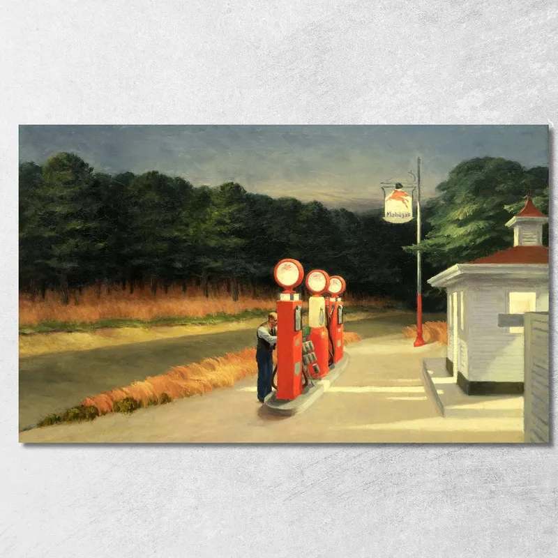 Gas Benzina Edward Hopper quadro stampa su tela