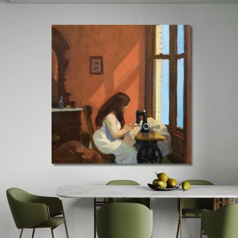 Girl At Sewing Machine, Ragazza Alla Macchina Da Cucire Edward Hopper