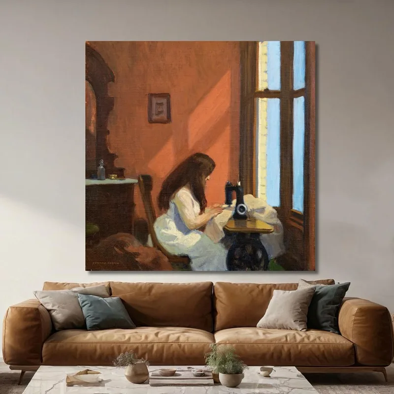 Girl At Sewing Machine, Ragazza Alla Macchina Da Cucire Edward Hopper