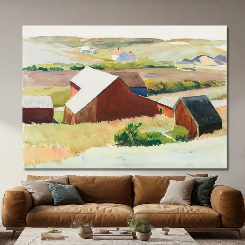 Cobb'S Barns And Distant Houses Edward Hopper