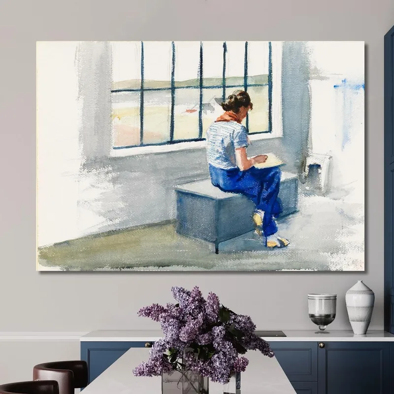 Jo Sketching In The Truro House Edward Hopper