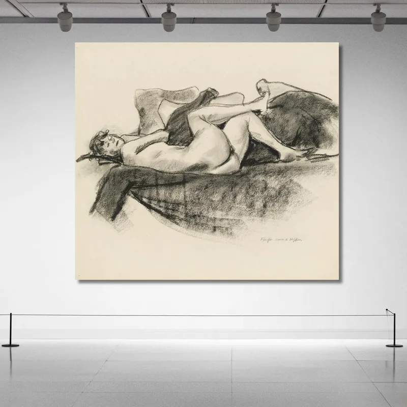 Study Of Jo Hopper Reclining On A Couch Edward Hopper