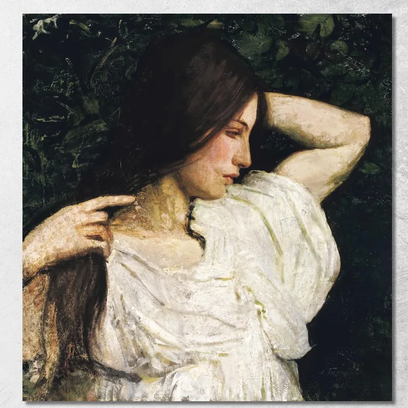 Ragazza Che Si Sistema I Capelli Abbott Handerson Thayer quadro stampa su tela