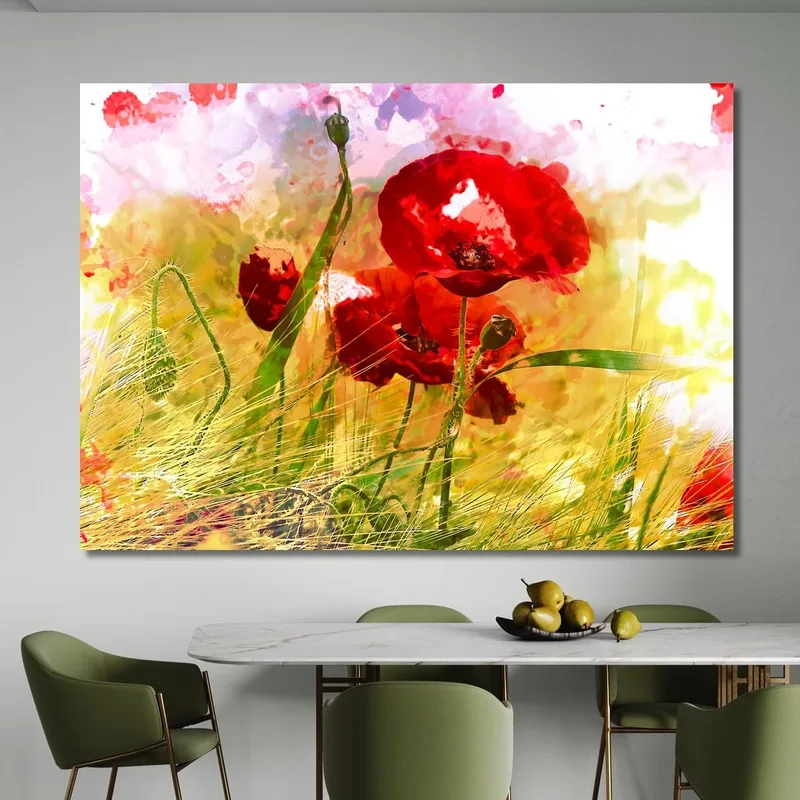 Quadro Astratto Diversità Del Papavero