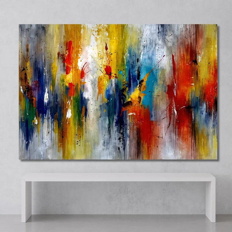 Explosión De Colores Brillantes En Pintura Abstracta