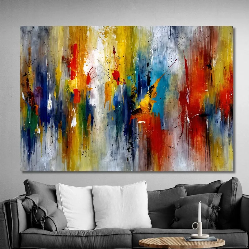 Explosión De Colores Brillantes En Pintura Abstracta
