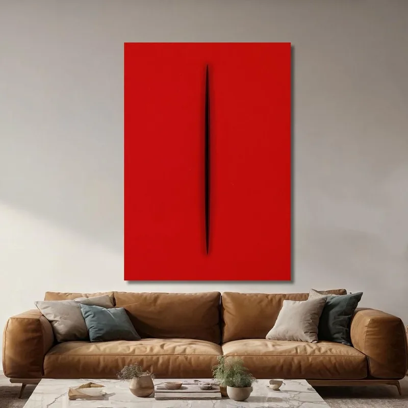 Quadro Astratto Fontana Rosso