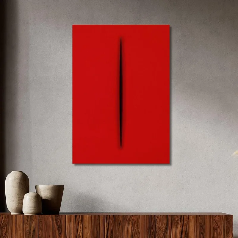 Quadro Astratto Fontana Rosso