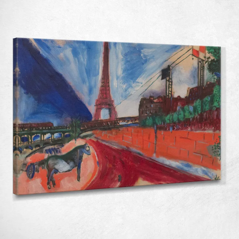 El Puente Passy Y La Torre Eiffel - 1911 Chagall Marc cuadro en lienzo