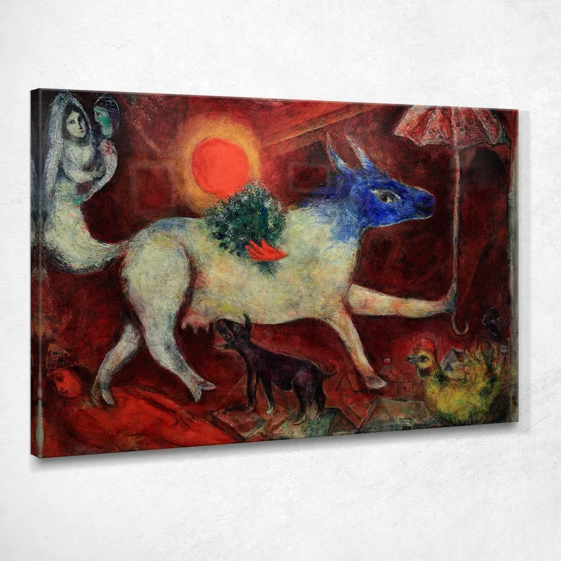 La Vaca Con Sombrilla Chagall Marc cuadro en lienzo