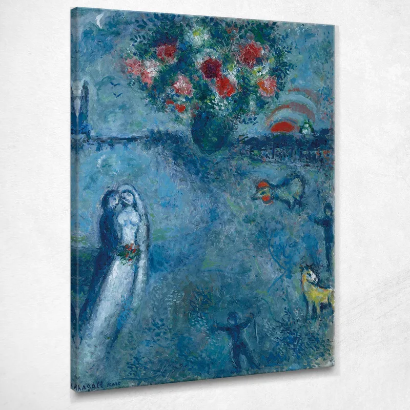 Los Recién Casados ​​A Orillas Del Sena Chagall Marc cuadro en lienzo