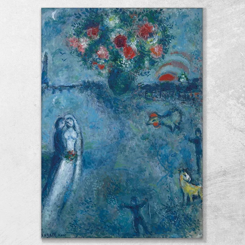 Das Brautpaar Am Ufer Der Seine  Chagall Marc