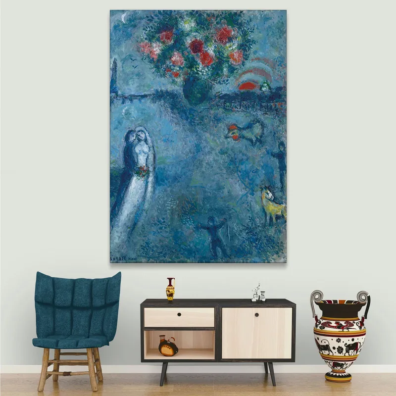 Das Brautpaar Am Ufer Der Seine  Chagall Marc