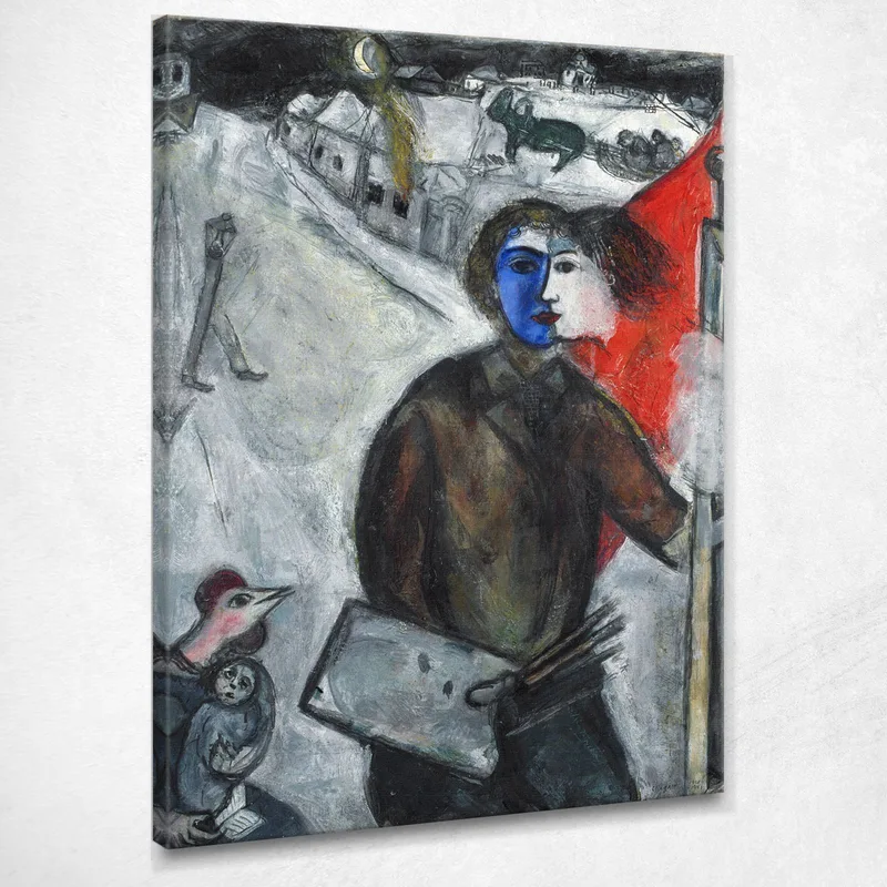 Ahora Entre El Perro Lobo Chagall Marc cuadro en lienzo