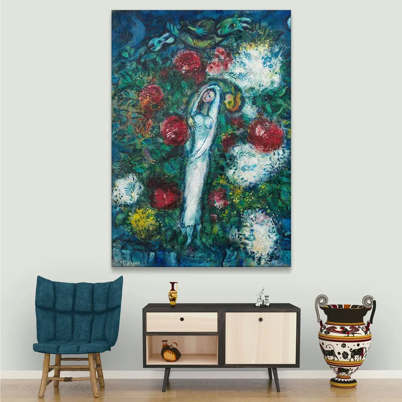 Gli Sposi (Gli Amanti Tra I Fiori)  Chagall Marc