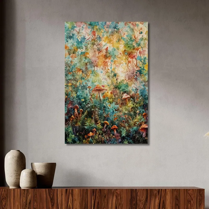 Quadro Astratto Funghi Psichedelici