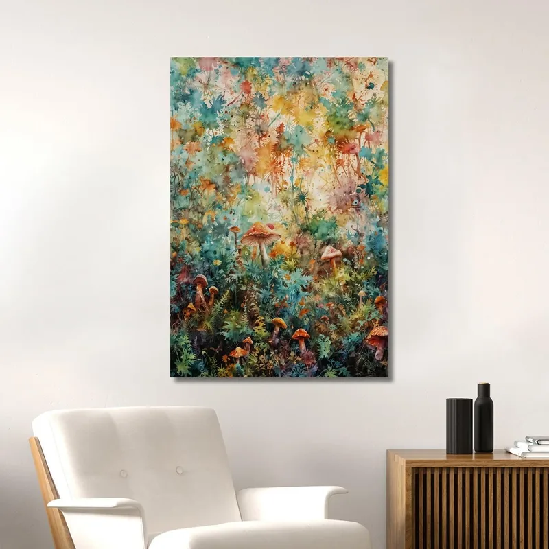 Quadro Astratto Funghi Psichedelici