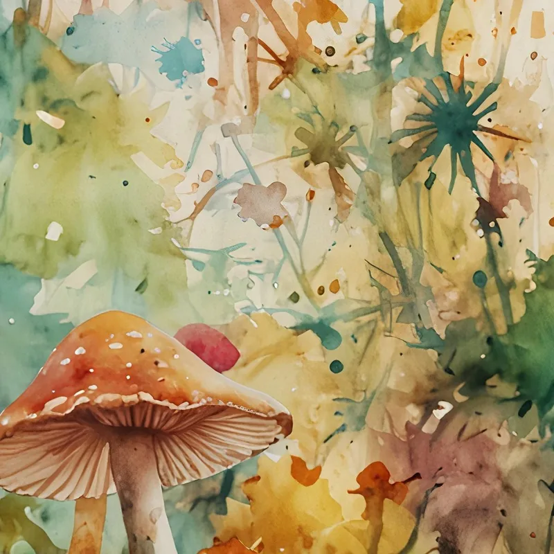 Quadro Astratto Funghi Psichedelici