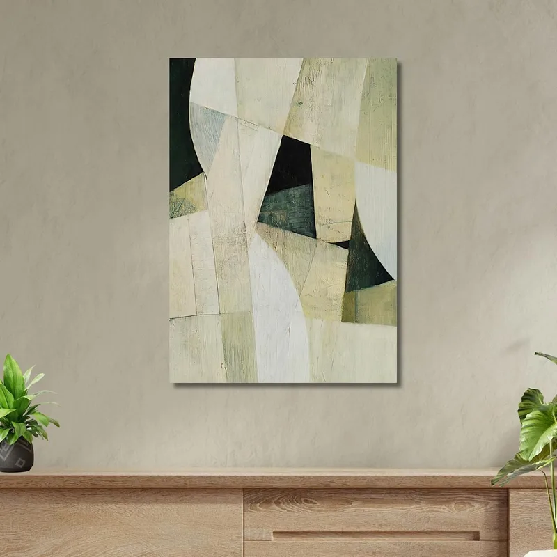 Quadro Astratto Geometrico Tonalità Verde