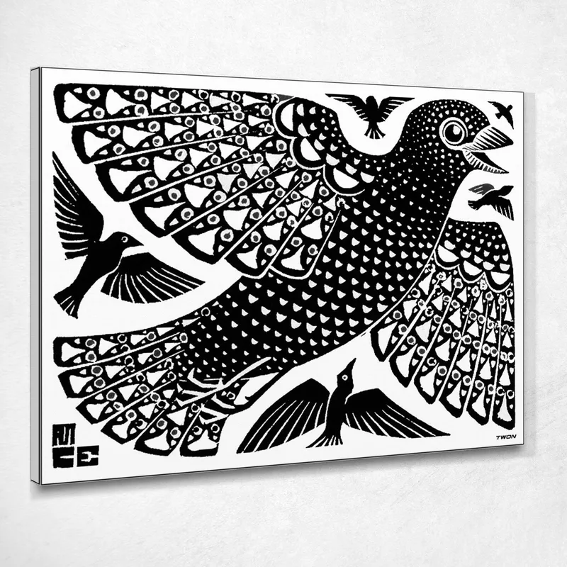 Uccelli Escher Maurits Cornelis quadro stampa su tela