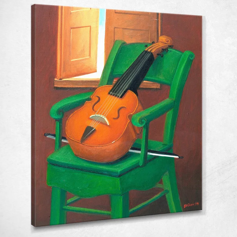 Violín Sobre Una Silla Fernando Botero cuadro en lienzo