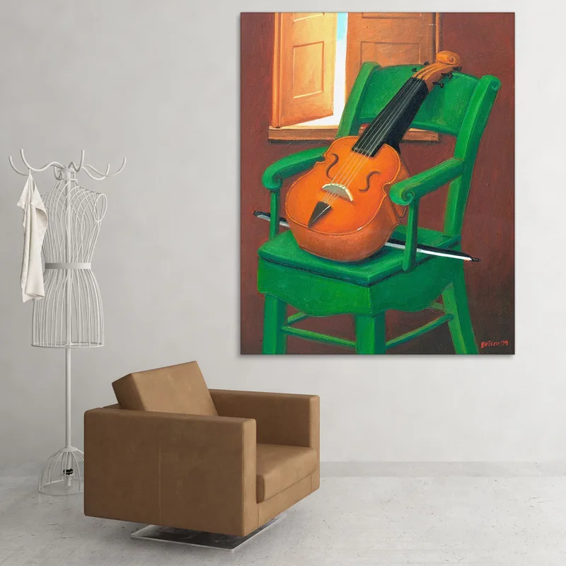 Violon Sur Une Chaise Fernando Botero