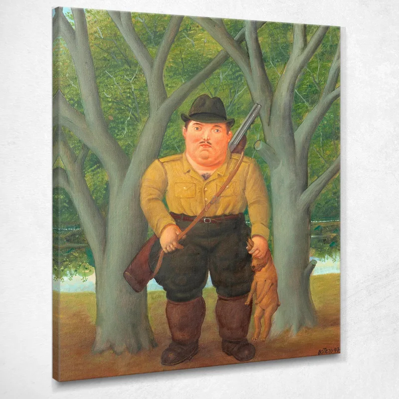 El Cazador Fernando Botero cuadro en lienzo
